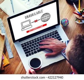 Unavailable Denied Disconnected Error Problem Concept