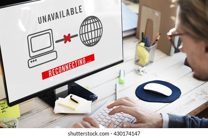 Unavailable Denied Disconnected Error Problem Concept
