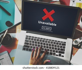 Unavailable Disconnected Inaccessible Unable Connect Concept Stock ...