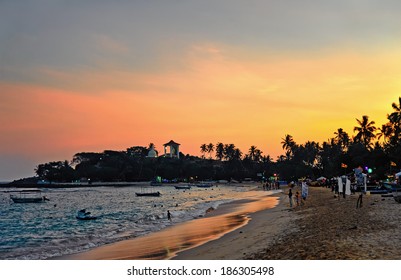 Unawatuna Beach At Dawn In Sri Lanka