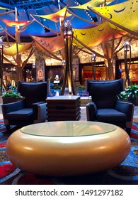 Uncasville, CT/USA -August 28,2019: Mohegan Sun Resort Lobby Area