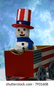 Uncle Sam Snowman On Bandwagon