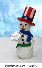 Uncle Sam Snowman With Police Badge