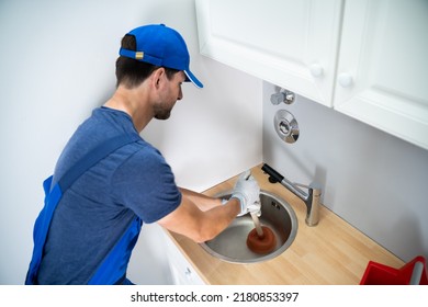 Unclog Blocked Sick Drain. Plumber Cleaning Handyman Service