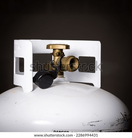 Unconnected propane bottle close up