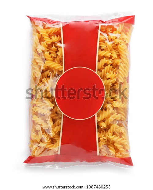 Download Uncooked Fusilli Pasta Plastic Bag On Stock Photo Edit Now 1087480253