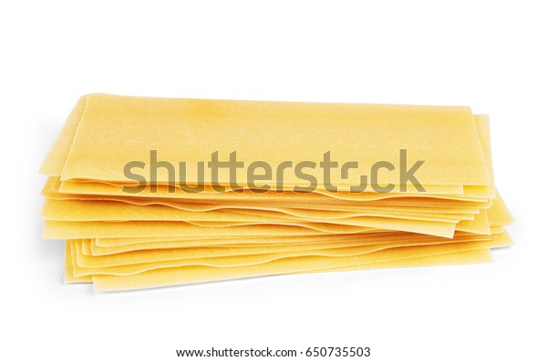 Uncooked Lasagna Pasta Isolated On White Stock Photo (Edit Now) 650735503