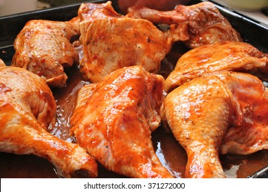 Uncooked Marinated Chicken
