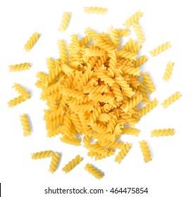 Uncooked Spiral Pasta, Top View