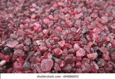 Uncut Ruby Gemstone,red Background