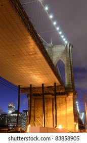 Under the Brooklyn Bridge on the Brooklyn side.