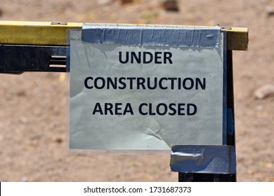 Under Construction Area Closed Sign Stock Photo 1731687373 | Shutterstock