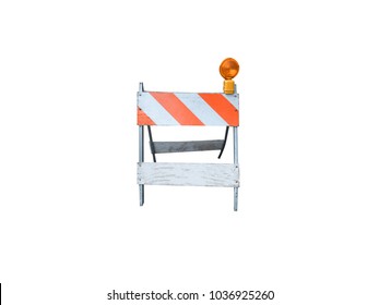 Under Construction Barrier - White Background