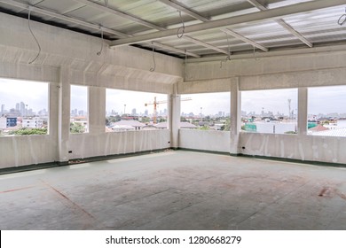 Under construction empty room in construction process.