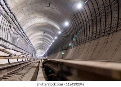 Under Construction Subway Tunnel Of Reinforced Concrete Tubes