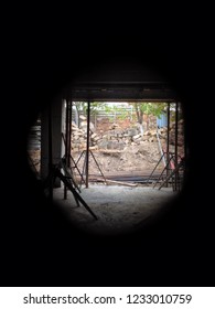 Under Construction, View From Wall Holes, Pinhole Photography