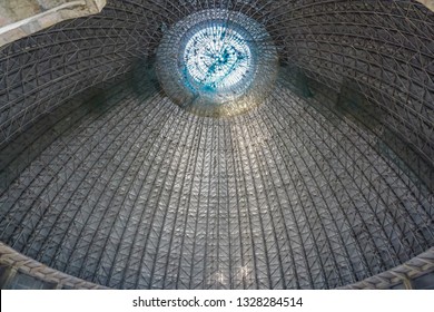 Under The Dome Of The Vedic Planetarium Under Construction In Mayapur, India