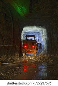 Under Ground Mine Jumbo.A Jumbo Is A Machine That Drills Holes On The Rock Face In Different Directions.