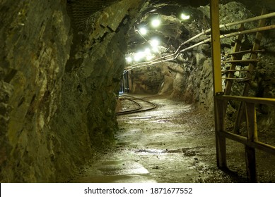 Under Ground Mining Tunnel In A Copper Mine