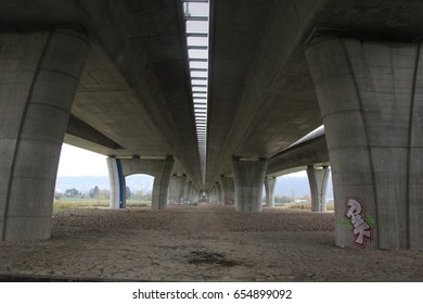 under the highway bridge 