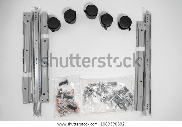 Under Mount Drawer Slides Glides Closeup Stock Photo Edit Now