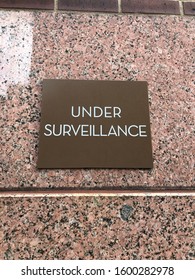 Under Surveillance Sign Posted Outdoors