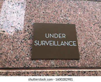 Under Surveillance Sign Posted Outdoors