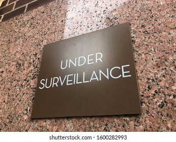 Under Surveillance Sign Posted Outdoors