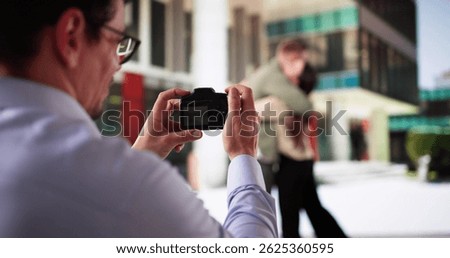 Undercover Agent Capturing Suspicious Activity In Woman’s Secret Meeting.