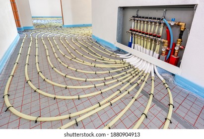 Underfloor Heating In Construction Of New Residential House