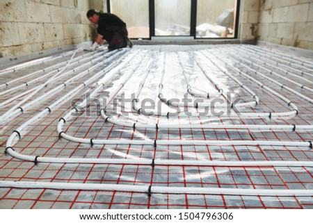 underfloor heating installation. Floor Heating system