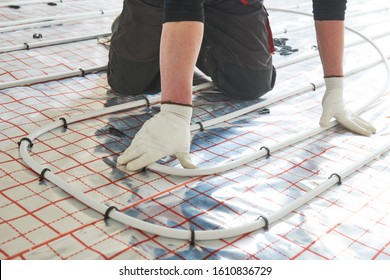 Underfloor Heating Installation. Warm Floor Heating System