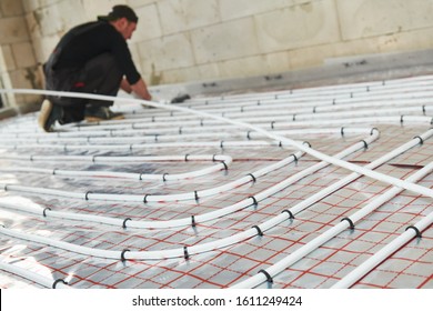 Underfloor Heating Installation. Warm Floor Heating System