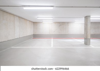 Underground Car Parking Deck - Empty Garage