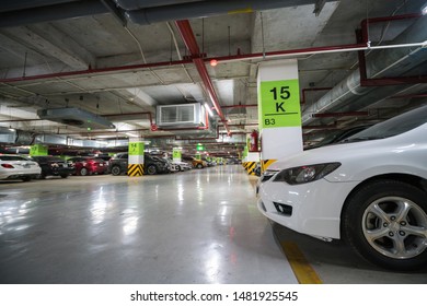 Underground Car Parking Garage Of Modern Apartment Building