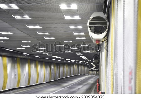 Underground car passage completely empty with no traffic