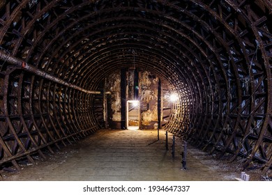 Underground Construction. Construction Of Bunker Or Subway.