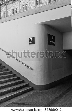 Similar – Aufsteiger Treppe Parkhaus