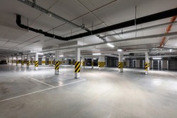 Underground empty parking garage stock photo containing parking and ...