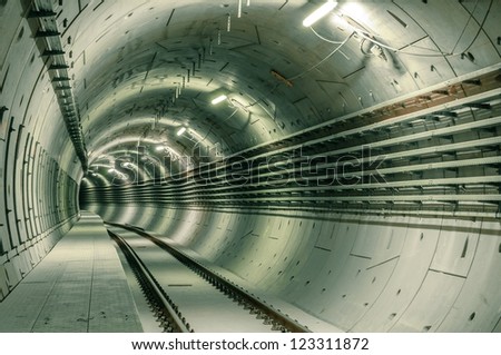 Similar – Foto Bild Metallischer dunkler Tunnel mit Licht am Ende