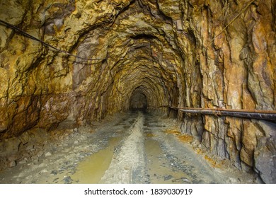 Underground Gold Ore Mine Tunnel