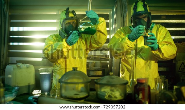 Underground Laboratory Two Clandestine Chemists Pack Stock Photo (edit 