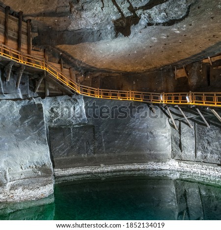 The underground Lake Wessel in the Wieliczka Salt Mine on DECEMBER 13, 2015