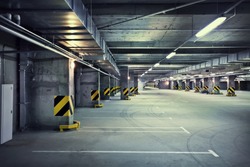 Underground empty parking garage stock photo containing parking and ...