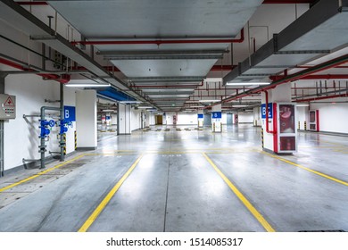 Underground Of Parking Lot In Airport