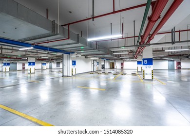 Underground Of Parking Lot In Airport