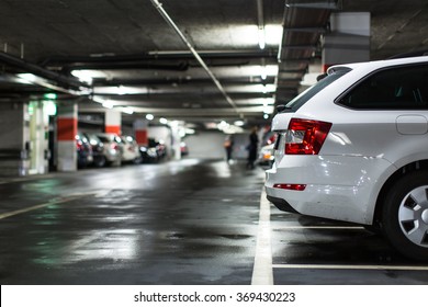 Underground parking/garage (shallow DOF; color toned image) - Shutterstock ID 369430223