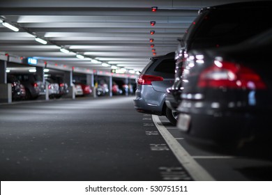 Underground parking/garage (shallow DOF; color toned image) - Shutterstock ID 530751511