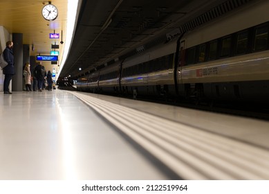 Underground Railway Station At Zürich Main Railway Station On An Early Winter Morning. Photo Taken February 7th, 2022, Zurich, Switzerland.