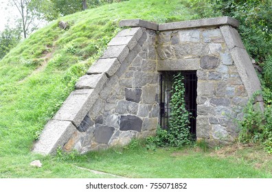 Underground Stone Bunker Doorway